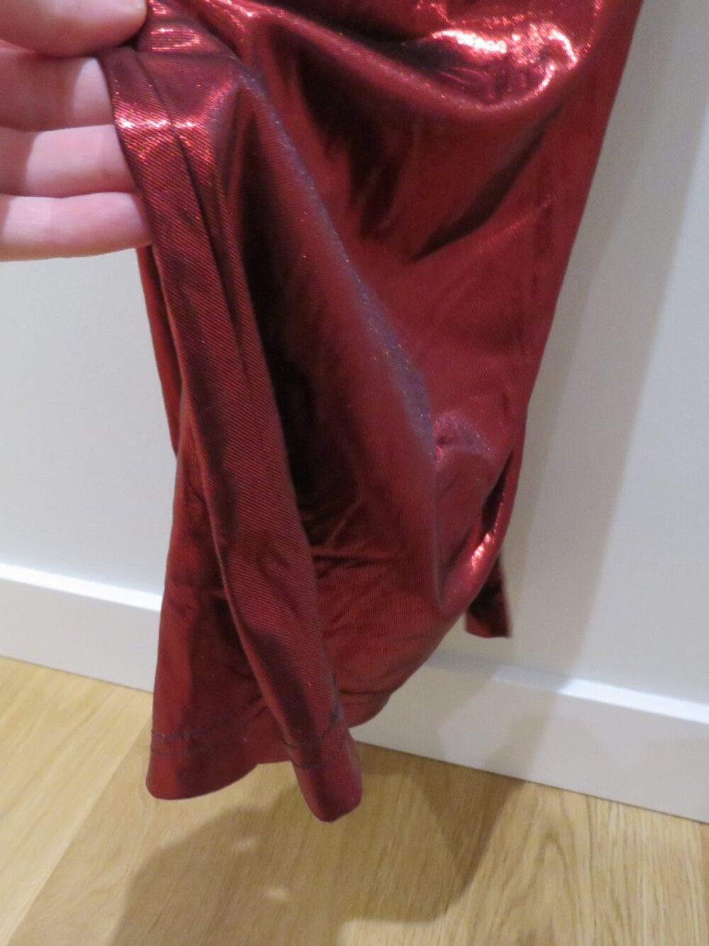 VINTAGE BONKERS USA Red Metallic Maxi Slip Dress Medium 90s Party Friends - Picture 8 of 15